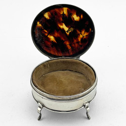 Tortoiseshell and Sterling Silver Jewellery or Trinket Box