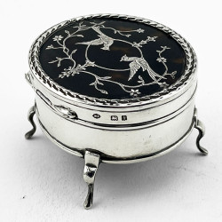 Tortoiseshell and Sterling Silver Jewellery or Trinket Box