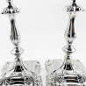 Impressive Pair Victorian Walker & Hall Silver Plated Candlesticks