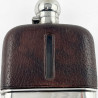 Exceptional Large Sterling Silver and Leather Hip Flask