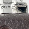 Exceptional Large Sterling Silver and Leather Hip Flask