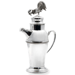 Elkington Silver Plate Cocktail Shaker with an Applied Cockrel