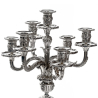 Pair of Late Victorian French Silver Plate Cast Seven Light Candelabra