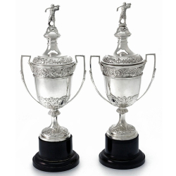 Pair of Silver Vase Shaped Golf Trophy Cups