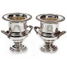 Pair of Old Sheffield Plate Wine Coolers with a Gadroon Border