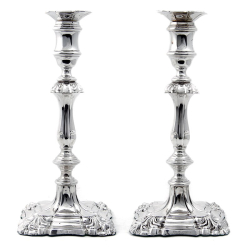 Pair of Silver George III Style Candle Sticks