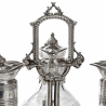Victorian Silver Plated Decanter Stand with Three Cut Glass Decanters