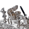 Silver Plated Ink Well Depicting a Peasant Farmer and Donkey with Baskets