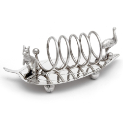 Antique Australian Silver Plated Toast Rack with a Kangaroo and an Emu