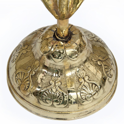 Unusual Polished Repousse Brass Umbrella Stand