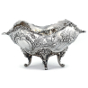Victorian Silver Four Footed Bowl Heavily Chased with Baskets of Flowers