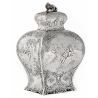 Decorative Continental Silver Tea Caddy with Scenes of Courting Couples