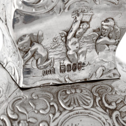 Decorative Continental Silver Tea Caddy with Scenes of Courting Couples