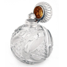 Edwardian Large Size Cut Glass and Silver Topped Perfume Bottle