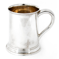 Plain Silver Half Pint Mug with Plain Scroll Handle