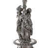 Victorian Silver Plated Epergne with Three Candle Holders and Three Female Figures