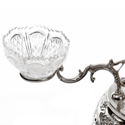 Late Victorian Silver Plate Centrepiece Epergne with Cut Glass Dishes and Four Gargoyles