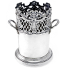 Decorative Antique Silver Bottle Stand Decorated with Scroll Leaves