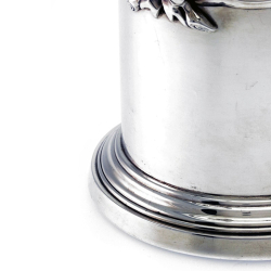 Decorative Antique Silver Bottle Stand Decorated with Scroll Leaves