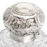 Large Antique Victorian Silver Topped Perfume Bottle with a Hinged Lid