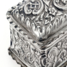 Decorative Victorian Die Stamped Silver Jewellery Box
