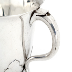 Silver Christening Mug with a Plain Lipped Body and Cut Cardwork Base