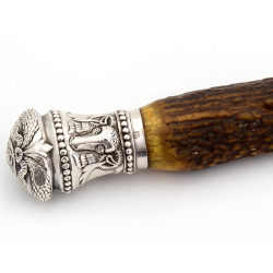 Victorian Antler and Silver Mounted Four Piece Carving Set