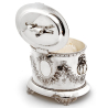 Decorative Silver Plate Biscuit Box with a Greyhound Finial