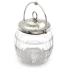 Victorian Silver Mounted Cut Glass Barrel with Pull Off Lid (1898)