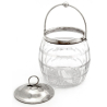 Victorian Silver Mounted Cut Glass Barrel with a Swing Handle and Pull Off Lid