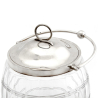 Victorian Silver Mounted Cut Glass Barrel with a Swing Handle and Pull Off Lid