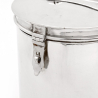 Large Victorian Plain Silver Plate Circular Biscuit Barrel with a Hinge Bracket Latch