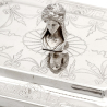 Victorian Silver Plate and Cut Glass Biscuit Box with Female Bust Finial