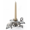 Antique Leaf Shaped Silver Chamber Candle Stick