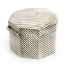 Victorian Hexagonal Silver Plated Lidded Box with Diagonal Ribbed Design