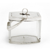 Cut Glass and Silver Plate Swing Handle Oval Box with a Pull Off Lid