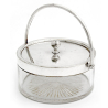 Victorian Plain Glass and Silver Plate Lidded Jar with a Pull Off Lid