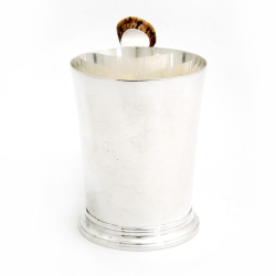 Silver Plated Pint Tankard with Applied Antler Handle