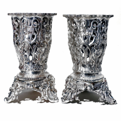 Pair of Very Ornate Victorian Silver Plated Wine Coolers