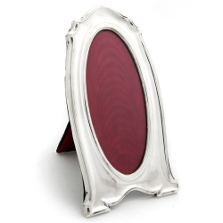 Plain Shaped Antique Silver Frame with an Oval Window