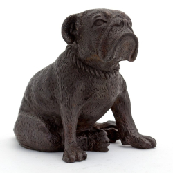 Bronze Sitting British Bulldog Statue