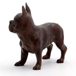 Bronze Statue of a Standing French Bulldog