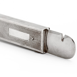 Silver Cigar Cutter with Polished Steel Blade