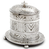 Victorian Silver Plate Biscuit Box Engraved with a Wood Effect