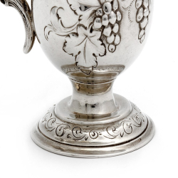 Silver Campana Shaped Christening Mug with a Chased Grape and Vine Design