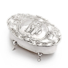 Edwardian Silver Jewellery Box with a Cat Motif on the Hinged Lid