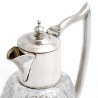 Edwardian Plain Silver Plate Claret Jug with a Square Panelled Cut Glass Body