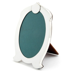 Oval Silver Frame with a Shield Shaped Cartouche