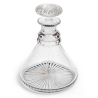 Plain Cut Glass Edwardian Ships Decanter with Star Cut Base and Matching Stopper