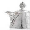 Victorian Silver Plated Claret Jug with Pineapple Finial and Engraved Floral Collar
